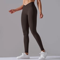 Seamless Yoga Pant Cross Over Waistband Sports Fitness Legging Women High Waist Gym Scrunch Butt Running Workout Leggings
