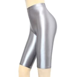 MJINM Silky Oily Skinny Sports Shorts for Women, Glossy Underwear, Cycling Pants, Bodybuilding, Thin, Tight, Five Point