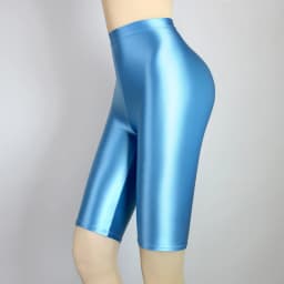MJINM Silky Oily Skinny Sports Shorts for Women, Glossy Underwear, Cycling Pants, Bodybuilding, Thin, Tight, Five Point