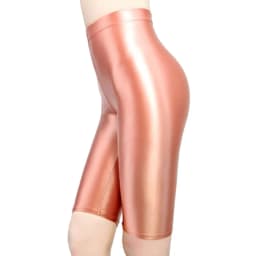 MJINM Silky Oily Skinny Sports Shorts for Women, Glossy Underwear, Cycling Pants, Bodybuilding, Thin, Tight, Five Point