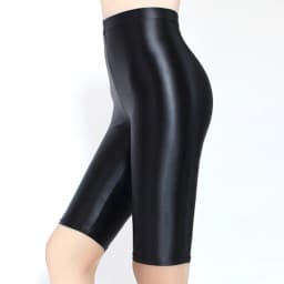 MJINM Silky Oily Skinny Sports Shorts for Women, Glossy Underwear, Cycling Pants, Bodybuilding, Thin, Tight, Five Point