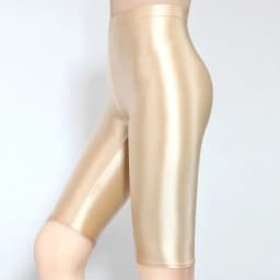 MJINM Silky Oily Skinny Sports Shorts for Women, Glossy Underwear, Cycling Pants, Bodybuilding, Thin, Tight, Five Point