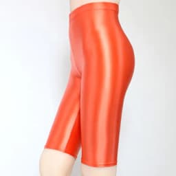 MJINM Silky Oily Skinny Sports Shorts for Women, Glossy Underwear, Cycling Pants, Bodybuilding, Thin, Tight, Five Point