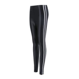 Glossy striped leggings pants High waist women Sexy slim seam workout leggings