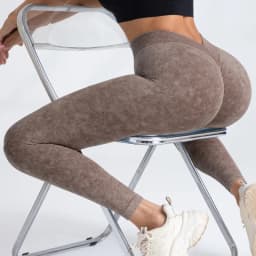 Frosted Water Wash Back V Waist Peach Hip Yoga Pants for Women Outdoor Sport Fitness Running Cycling Workout Tight Leggings