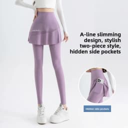 plus Size High Waist Yoga Pants Women's Sport Fitness Shorts Skirt Pants Running Exercise Tummy Control Seven-Five Length