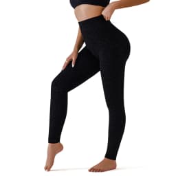 Women Ribbed Fleece Lined Leggings Stretch Slim Fit Ankel Length Sparkly Tights High Waist Winter Thermal Pants Tummy Control