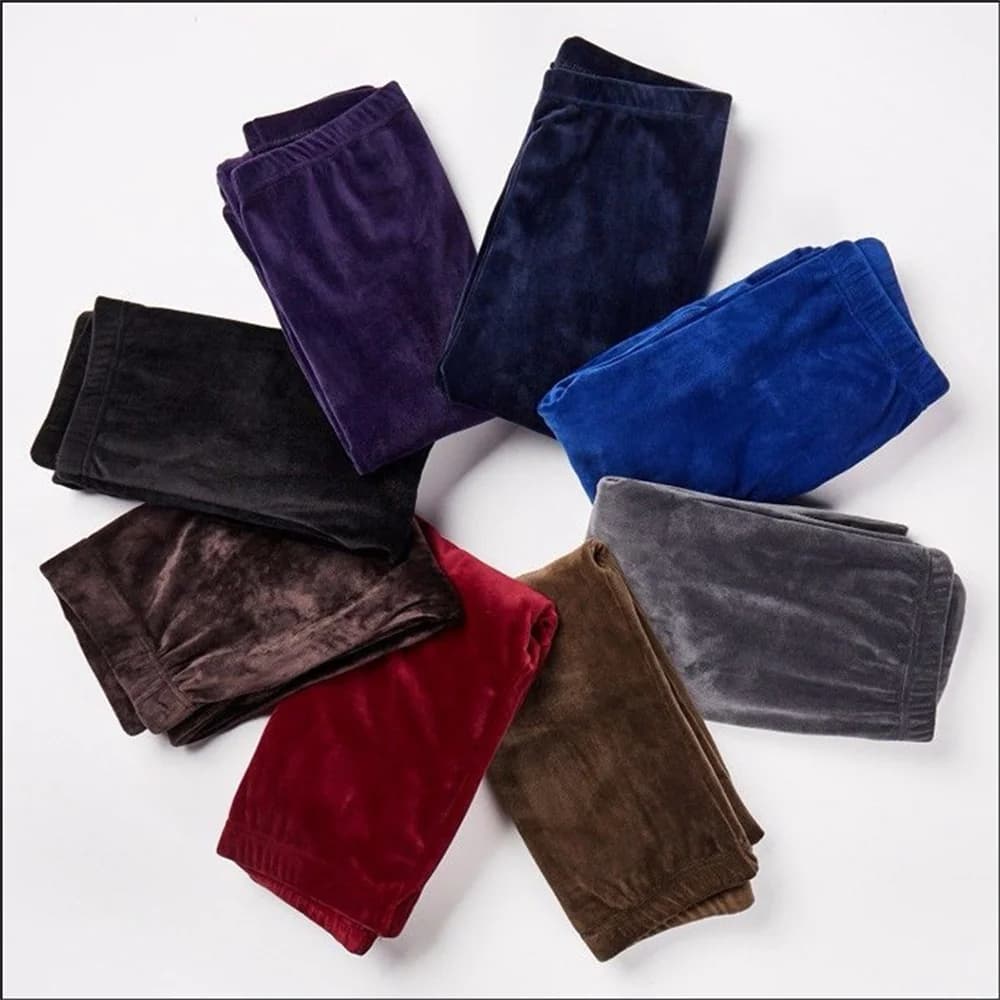 High Waist Thermal Leggings Korean Warm Pants Knit Autumn Winter Fashion Plus Thick Velvet Warm Double Sided Cashmere Leggings