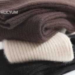 100% Cashmere Slim Leggings Women High Waist Casual Trousers Knitted Ribbed Thicken Elasticity Thermal Ankle-Length Leggins