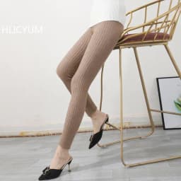 100% Cashmere Slim Leggings Women High Waist Casual Trousers Knitted Ribbed Thicken Elasticity Thermal Ankle-Length Leggins