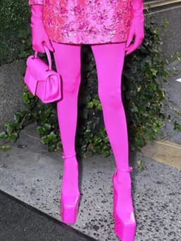 HIGH STREET Newest 2026 Designer Fashion Women's Stretchy Leggings Pants Fluorescent Hot Pink
