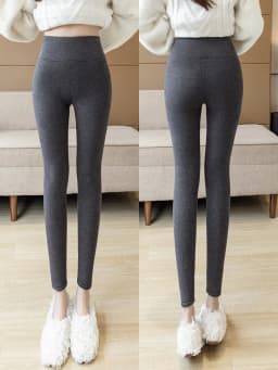 Women Fashion Winter Thermal Leggings Autumn Slim Simplicity Leggings Black Elastic High Waist Solid Thick Warm Lamb Wool Pants