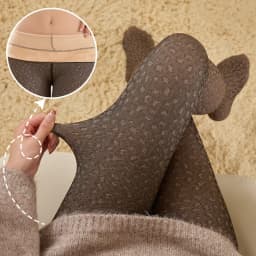 1 Pair Fleece Lined Tights Women Thermal Leggings Sheer Pantyhose Fake Translucent Warm Winter Tight Sexy Leopard Pattern Tights