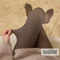 1 Pair Fleece Lined Tights Women Thermal Leggings Sheer Pantyhose Fake Translucent Warm Winter Tight Sexy Leopard Pattern Tights