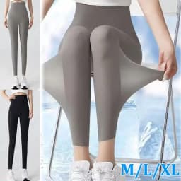 Thin Summer Women's Legging Outer Wear Silky Sunscreen Cool Feeling High Waist Yoga Pants Elastic Skinny Trousers