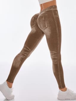 Women V Back Jean Leggings Gym Fitness Athletic Workout Elastic Leggins Leggins Good Elastic Yoga Pants Sports Training Tights