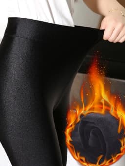 Thermal Leggings Women Winter Warm Bright High Waist Elasticity Tights Wear Out Slim Thin 9 Points Pants for Woman Sexy Legging