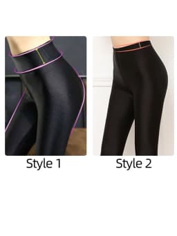 Thermal Leggings Women Winter Warm Bright High Waist Elasticity Tights Wear Out Slim Thin 9 Points Pants for Woman Sexy Legging