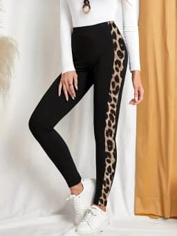 Women's Leopard Print Slim Fit Leggings Are Suitable For Outdoor Sports Elastic Pants Clothing Comfortable And Highly Elastic
