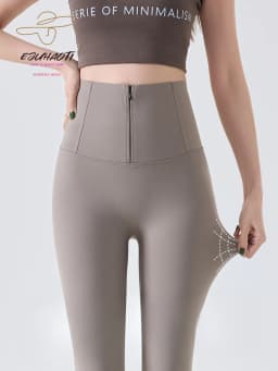Spring New Zipper Corset Waist Shark Pants Women Slim Push Up Yoga Leggings Running Fitness Female Lady Tights Sexy Girl