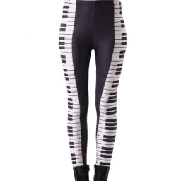 New Sexy Yoga Pants Black White Piano Keys Prints Elastic Slim Fitness Gym Sport Workout Women Leggings  Dropshipping