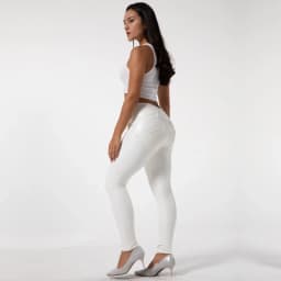 Shascullfites High Waist Faux Leather Leggings for Women Booty Lifting Stretch White Latex Shaping Leggings