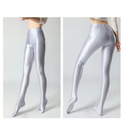Summer Glossy Satin Leggings Sports Tights Women Pants High Waist Solid Color Slim Fit Casual Running Yoga Gym Leggings 2023
