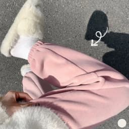 Pink Fleece Sports Pants for Women Autumn and Winter Thick Warm Cotton Pants Small Stature Ankle Binding Fleece Sanitary Pants