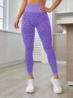 Leopard Seamless Leggings Women High Waist Lifting Hip Honey Peach Hip Fitness Pants Yoga Suit Tight Trainning Sports Pants