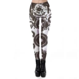 NADANBAO Steampunk Series Leggings Fashion Retro Gear Machinery Print Trousers Women Sexy Elastic Pants Fitness Slim Leggings