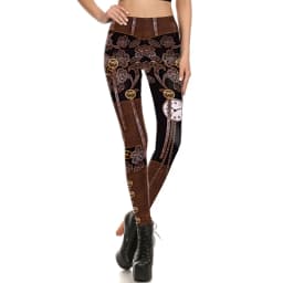 NADANBAO Steampunk Series Leggings Fashion Retro Gear Machinery Print Trousers Women Sexy Elastic Pants Fitness Slim Leggings