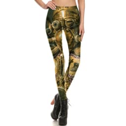 NADANBAO Steampunk Series Leggings Fashion Retro Gear Machinery Print Trousers Women Sexy Elastic Pants Fitness Slim Leggings