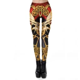 NADANBAO Steampunk Series Leggings Fashion Retro Gear Machinery Print Trousers Women Sexy Elastic Pants Fitness Slim Leggings