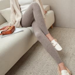 100% Merino Wool Striped Leggings Women's Winter Warm Knitted Tights Solid Color Women's Trousers