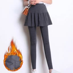 Women Pleated Skirts Leggings Thickened Plush Winter Warm Pants Thermal Tight Trousers Leggins Pantalones Streetwear 4XL