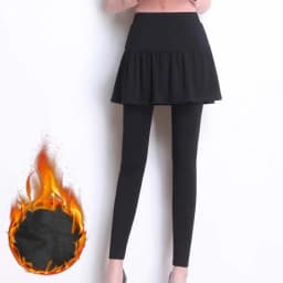 Women Pleated Skirts Leggings Thickened Plush Winter Warm Pants Thermal Tight Trousers Leggins Pantalones Streetwear 4XL