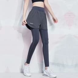 Women's High-Waist Booty Lifting Leggings - Fake Two Pieces Yoga Pants with Stretch, Quick-Dry & Street-to-Gym Trainning Pants
