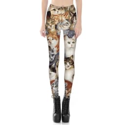 Spring Home Party Cool Women Cat Print Leggings Casual Outdoor Skinny Femme Elastic Push Up Legging