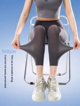 Summer Women Ultra Thin Leggings Breathable No Sweat Quick Dry High Waisted Slim Fit Ice Feeling Base Leggings Female Clothing
