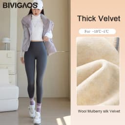 BIVIGAOS Autumn Winter High Waist Butt Lifter Shaping Fleece Sharkskin Leggings Women Seamless Tight Velvet Thick Warm Leggings