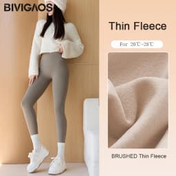 BIVIGAOS Autumn Winter High Waist Butt Lifter Shaping Fleece Sharkskin Leggings Women Seamless Tight Velvet Thick Warm Leggings