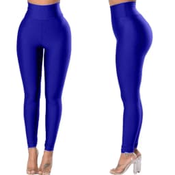 Women Gym Yoga Dance Running Cycling Sports Pants Pure Color Shiny Metallic Stretchy Leggings Pants