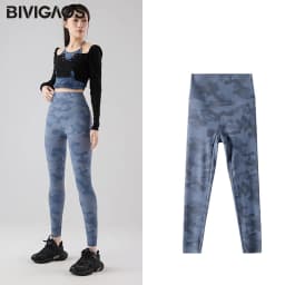 BIVIGAOS Spring Summer New Seamless Camouflage Sharkskin Leggings Women Fashion High Waist Casual Sports Tights Fitness Leggings