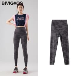 BIVIGAOS Spring Summer New Seamless Camouflage Sharkskin Leggings Women Fashion High Waist Casual Sports Tights Fitness Leggings