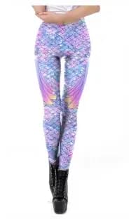 NADANBAO New Galaxy Leggings Women Sexy Mermaid Legging Fish Scale Leggins Fitness Colorful Elasticity Legins