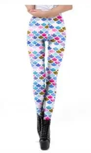 NADANBAO New Galaxy Leggings Women Sexy Mermaid Legging Fish Scale Leggins Fitness Colorful Elasticity Legins