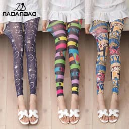 Nadanbao Summer Thin Cool Mesh Leggings Women Ultra-thin Sexy Pants 3D Printed Fashion Trousers Silk Slide Leggings for Dress
