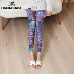 Nadanbao Summer Thin Cool Mesh Leggings Women Ultra-thin Sexy Pants 3D Printed Fashion Trousers Silk Slide Leggings for Dress