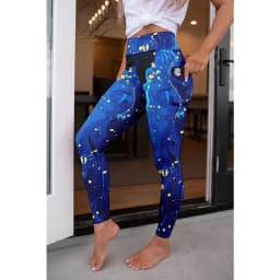 LETSFIND Fashion New Women Elastic Pockert Pants High Waist 3D Digital Printing  Milk Silk Stretch Fitness Sexy Girls Leggings