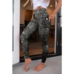LETSFIND Fashion New Women Elastic Pockert Pants High Waist 3D Digital Printing  Milk Silk Stretch Fitness Sexy Girls Leggings